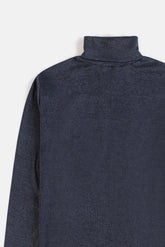 Rib Cotton Turtleneck - Charcoal
